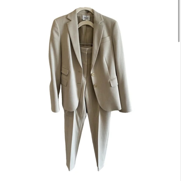 Akris Punto Pants - Women’s Akris Punto Pebbled Crepe Blazer and Pants Suit